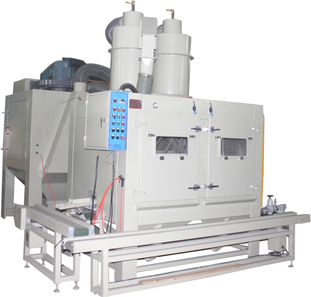Special sandblasting machine for automotive engine piston pins